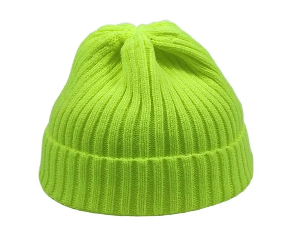 Bérets hommes hiver tricot neige chapeaux femmes Beanie chaud Skullies extensible coton acrylique fils néon jaune blanc roseBerets8391906