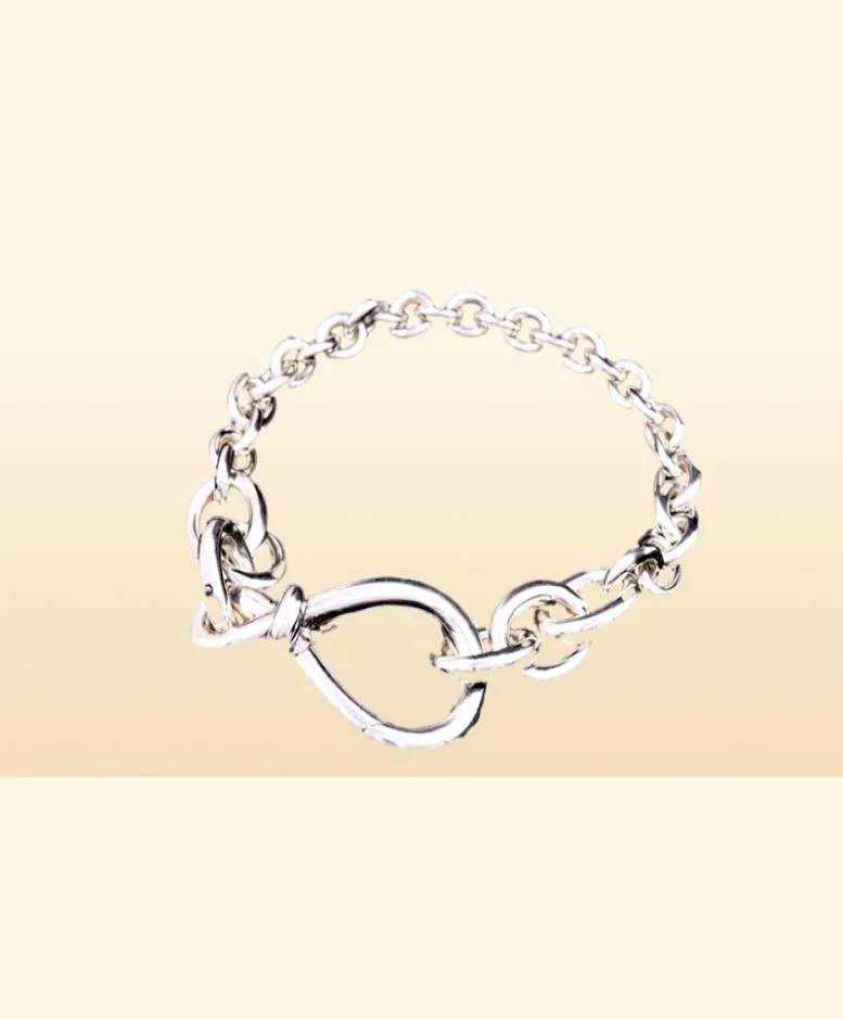 NOUVEAU Chunky Infinity Knot Chain Bracelet Femmes Fille Cadeau Bijoux pour Pandroa 925 Bracelets de chaîne de main en argent sterling avec Original1758581