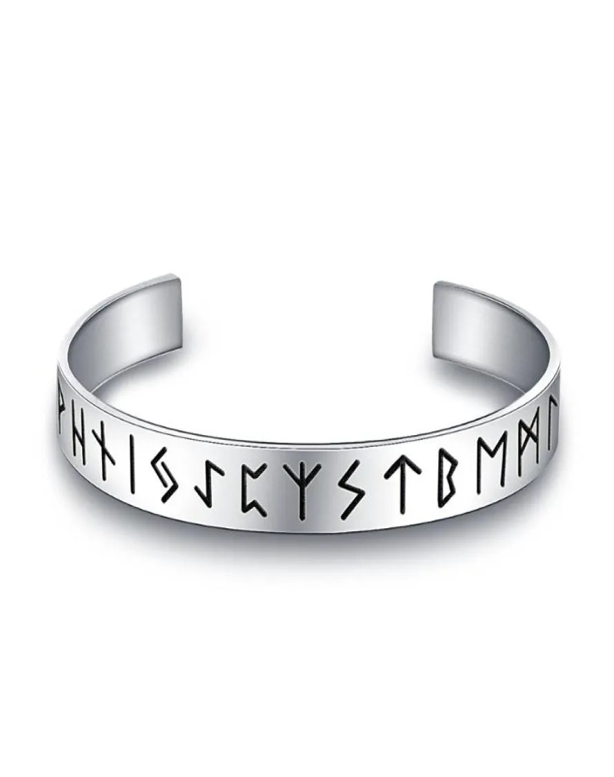 Pulseira nórdica viking futhark runas masculina joias escandinavas vikings pagão para mulheres bangle2253592