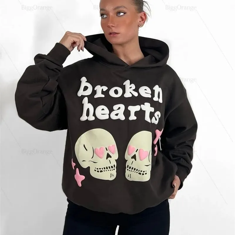 Herren Hoodies Sweatshirts American Skull Puff Print Frauen Paare Y2k Tops Sweatshirt Goth Streetwear Grunge Kleidung Übergroßer Hoodie 231211