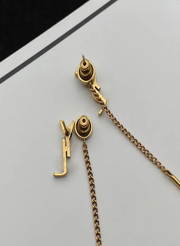 Fashion Tassel Earrings Designer Jewelry Stud Earring For Women Earings Hoop Gold Letter Y Pendant Studs Elegant Wedding Gift Box 9217335