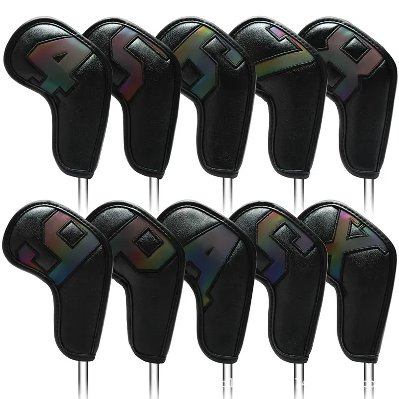 Klubowe szefy 10pcs Golf Iron Cover Zestaw Golf Iron Cover Golf Club Protection Okurcze Outdoor Sporting Akcesoria 231212