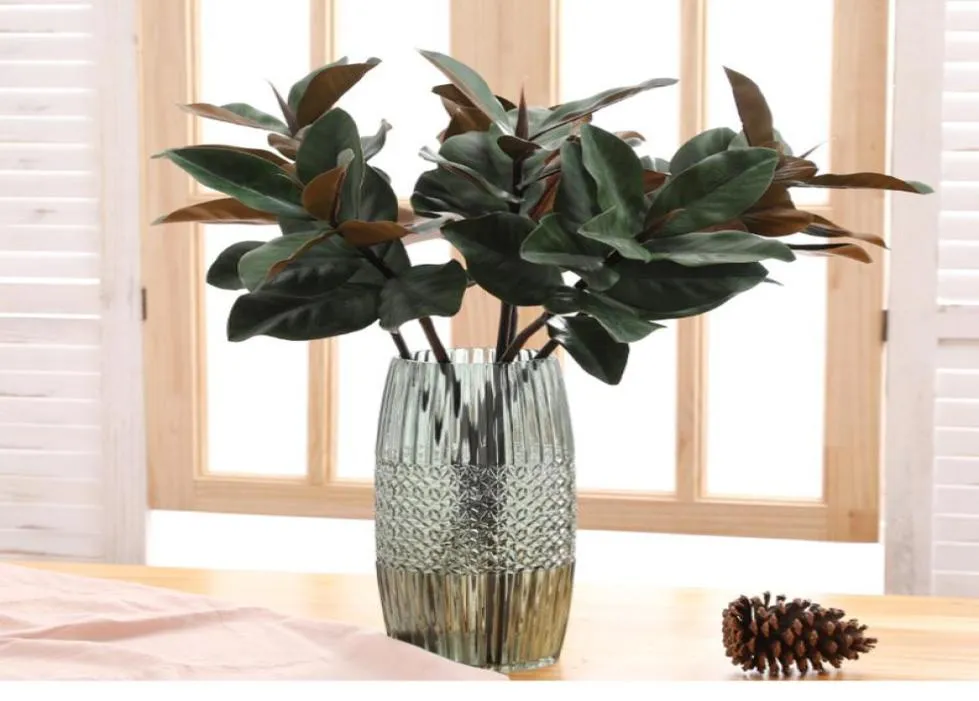 Fałszywe liście magnolii gałąź jedwabne liście tropikalne rośliny Dekorowanie stołu domowego 8875882