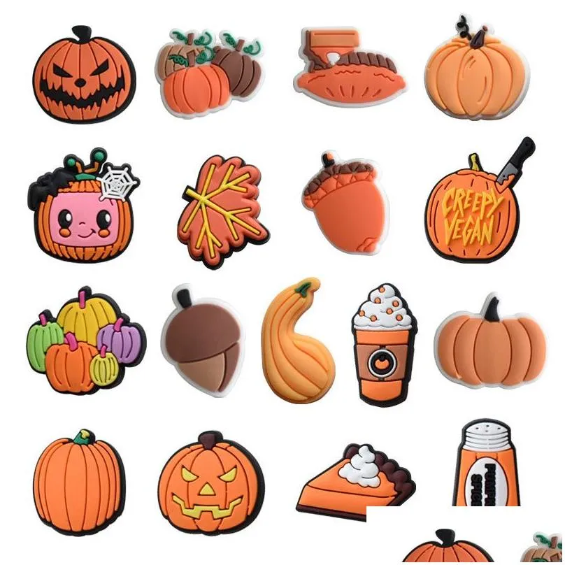 Cartoon Accessories Halloween Horror Pumpkin The Nightmare Before Christmas Cartoon Charms Shoe Accessories Pvc Decoration Buckle Soft Dhtfg