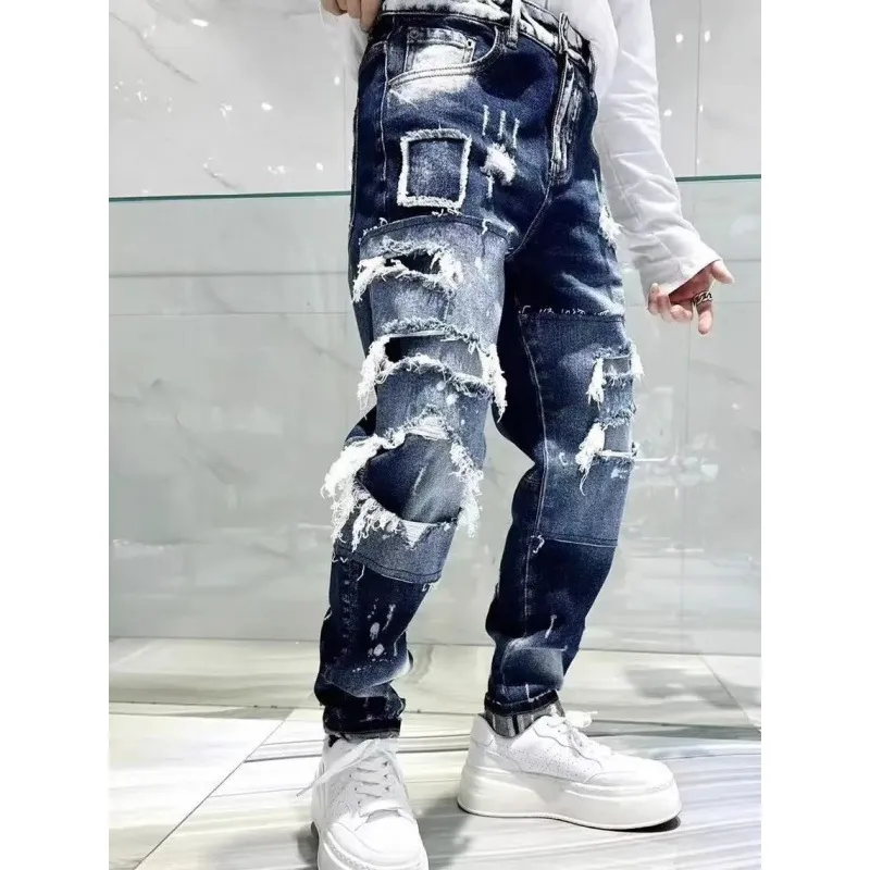 Jeans pour hommes, coupe tridimensionnelle, style industrie lourde, Break Some Pants