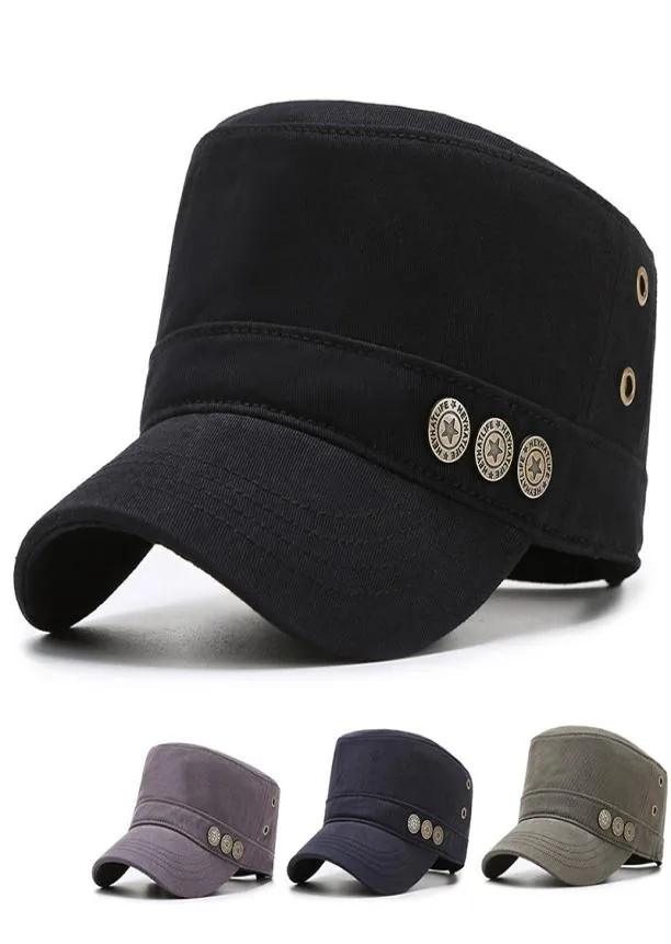 Cappello da uomo FlatTop Cap stile coreano alla moda semplice berretto militare all'aperto per il tempo libero AllMatch cappello di protezione solare primavera e autunno 5584779