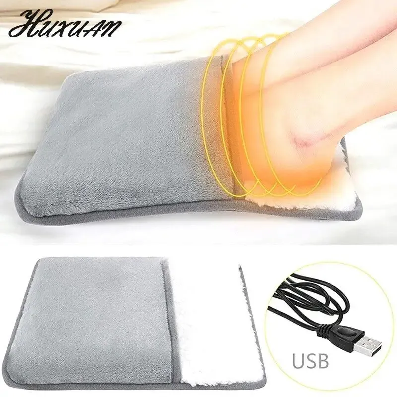 Portable Flannel Foot Warmer USB Electric Heated Foot Fast Heating Pad Blanket Sheet Mat Washable Household For Men Women Heater