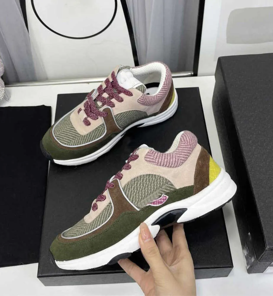 Kanalskor Sandaler Luxury Designer Running Shoes Channel Sneakers Women Lace-Up Sports Shoe Casual Trainers Classic Sneaker 5675