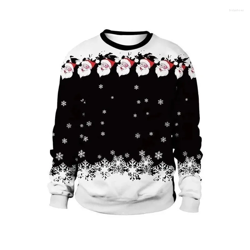 Pulls pour hommes motif animal de Noël impression 3D pull col rond couple sweat confortable pull ample