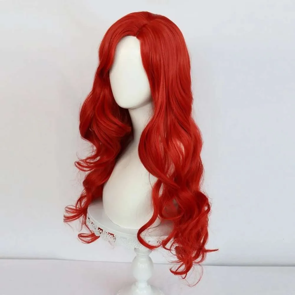 Body Lucky Girl Ruby Gillman Cosply 26 Inch Red Long Curly Synthetic Anime Halloween Wig