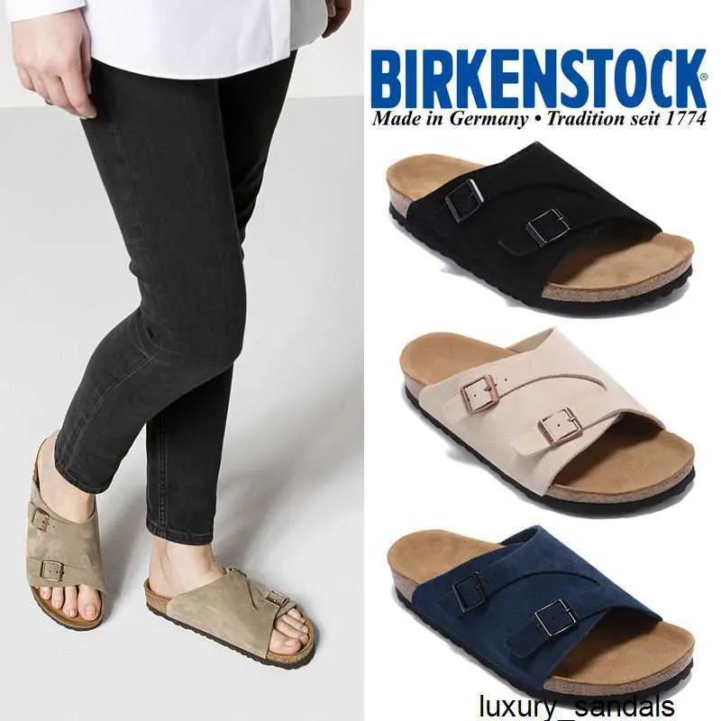 Birknstocks Pantofole da sandalo Sandali da uomo e da donna Classiche da esterno antiscivolo Pantofole da indossare esterne Sandali americani neutri Pantofola da spiaggia in sughero di Zurigo HBLR