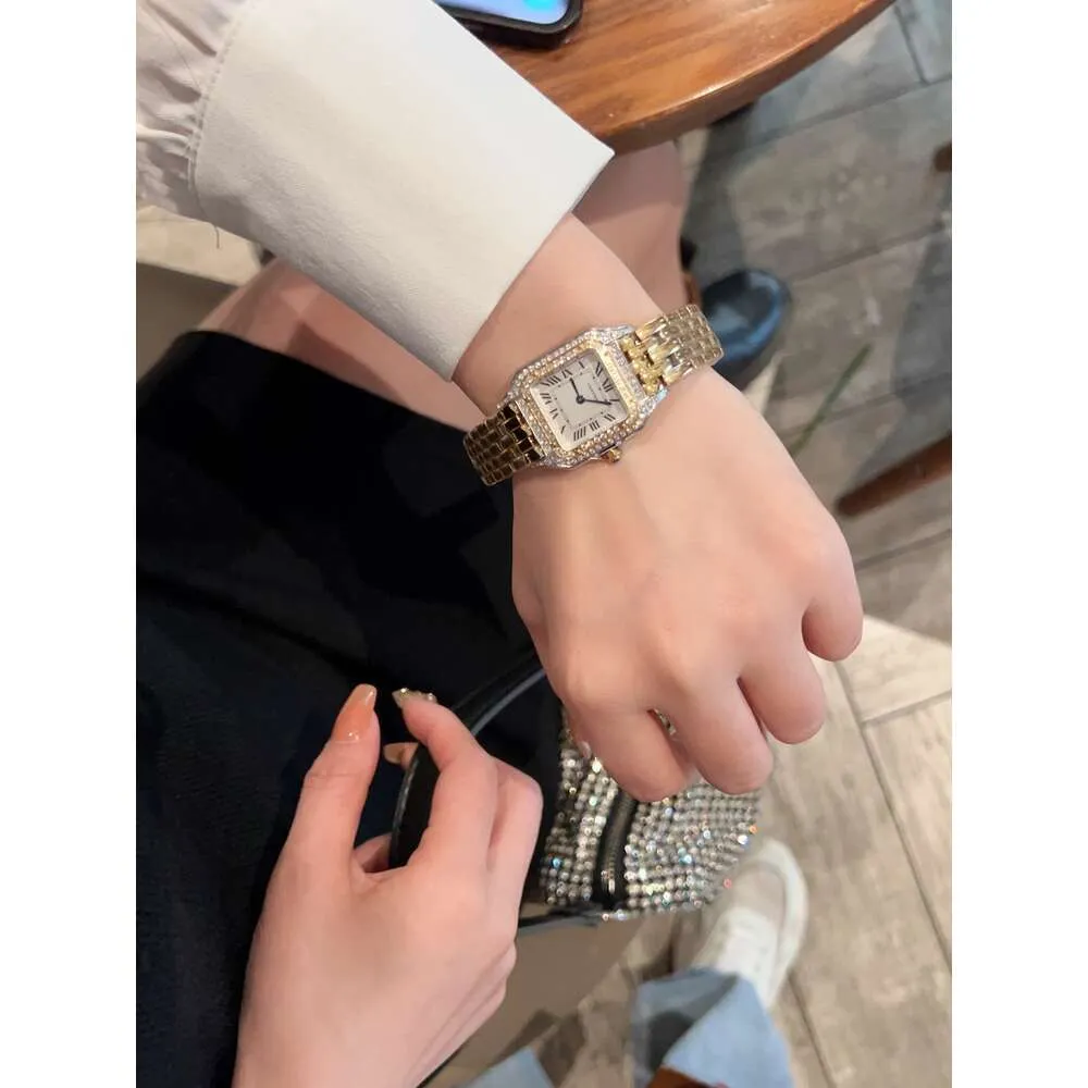 Designer panthere relógio para mulheres com caixa de alta qualidade quartzo uhren senhora relógios womenwatch montre tanque femme luxe cheio diamante reloj t2oo
