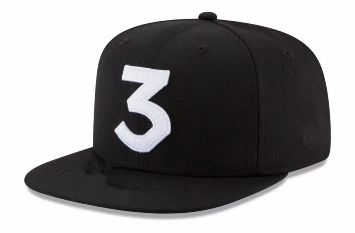 2017 Popular Chance the Rapper 3 Hat Cap Black Letter Brodery Baseball Cap Hip Hop Streetwear Strapback Snapback Sun Hat Bone9325367