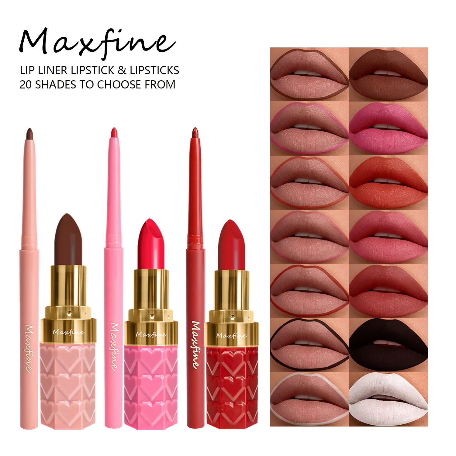 2 en 1 ensembles de maquillage pour les lèvres brillant à lèvres mat Kit de crayon à lèvres crayon à lèvres liquide ensemble de rouge à lèvres imperméable brillant à lèvres longue durée pencil set