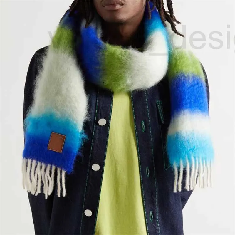 Halsdukar designer varumärkesdesigners ull halsduk vinter strip mohair män kvinnor stockholm lyxhalschief mode bandelet dwvk