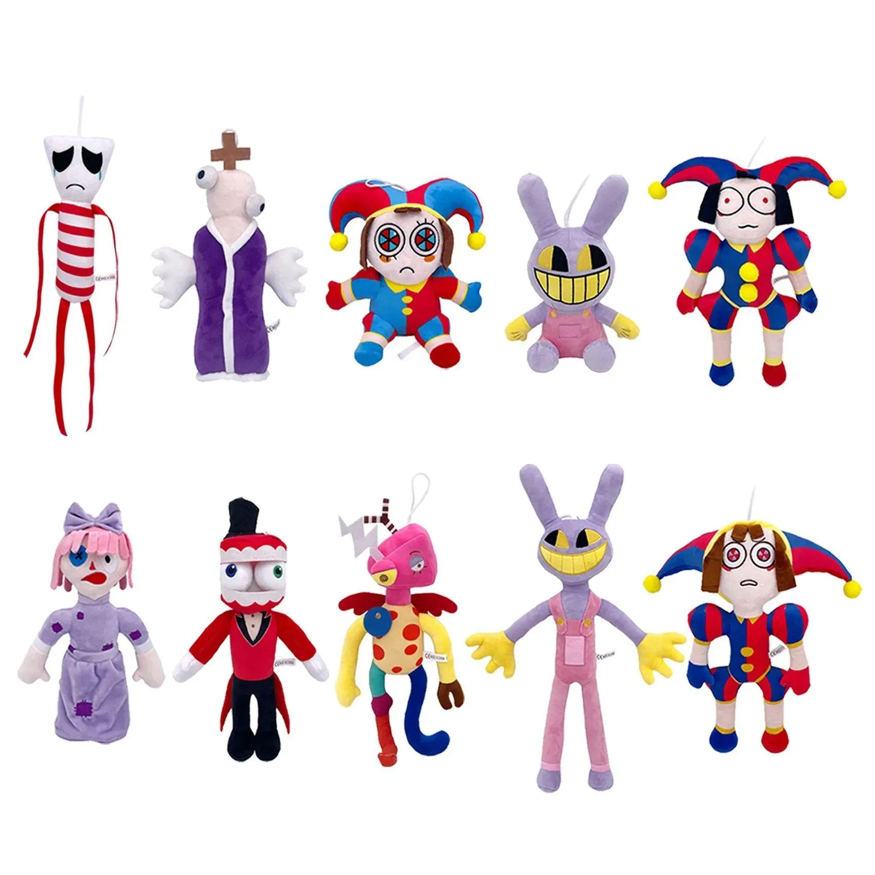 박제 봉제 동물 놀라운 디지털 서커스 Pomni Jax 플러시 만화 장난감 장난감 극장 토끼 인형 채취 된 어린이 크리스마스 otyh1