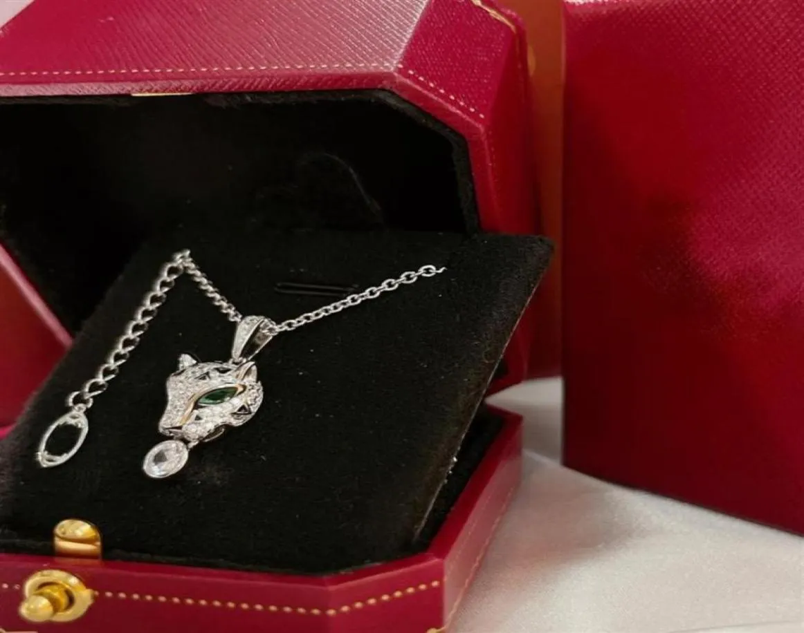 Ожерелье высокого качества, роскошные 18-каратные позолоченные подвески, ожерелья с кристаллами и зелеными официальными репродукциями, бриллианты legers panthere 9685274