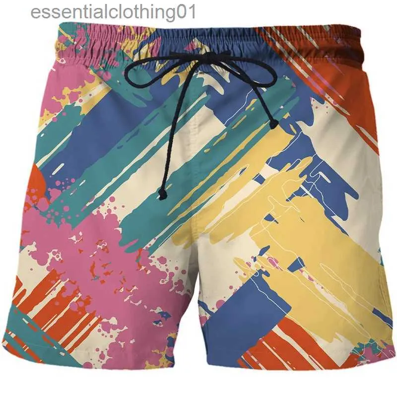 Męskie spodenki 2021 Letnie nowe swobodne spodenki na plaży 3D Graffiti Wzór męskie spodnie plażowe luźne sporty Szybkie suszące szorty dla męskiej deski L231212