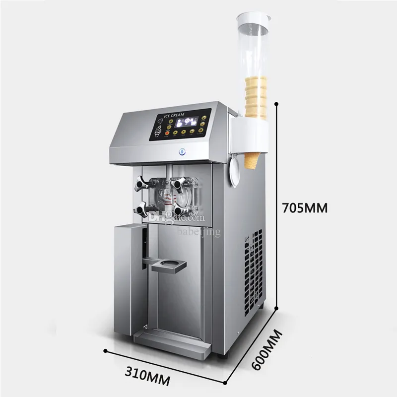 Mjuk glassmaskin Automatisk glass Makers Machine Sweet Cone Freezing Equipment Vending Machine 1250W