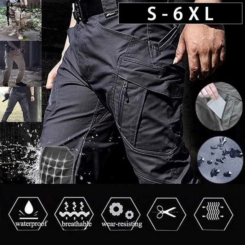 Men's Pants Tactical Cargo Pants Men Combat Trousers Army Military Pants ltiple Pockets Working Hiking Casual Men's Trousers Plus Size 6XLL231212