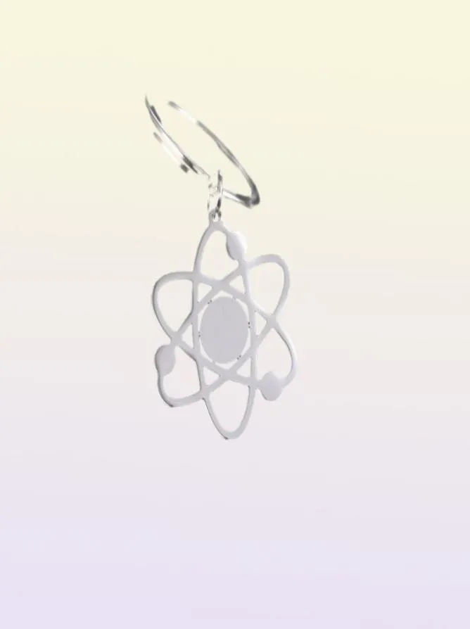 BigBang Theory Atom Key Chain Women Men Rostfritt stål fysikkemi Vetenskap Pendant Keyring Holder Jewelry Gift6893414