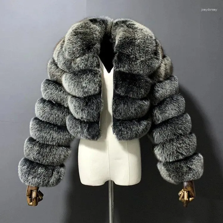 Pelliccia da donna Inverno Abbigliamento donna Stile Cappotto finto Giacca naturale Capispalla caldo di lusso di alta qualità