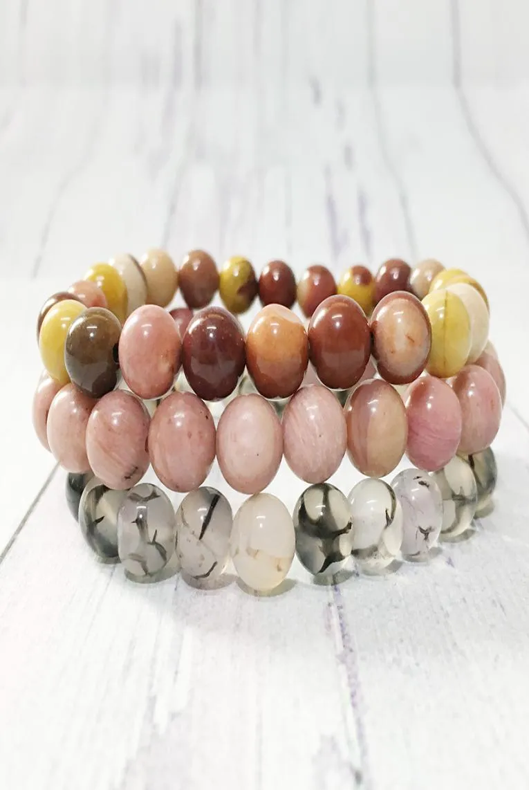 MG0308 8 mm Rhodonite Beaded Bracelet Set Natural Grand Dragon Vein Agates Bracelet Mookaite Jasper Stack Bracelet9909990