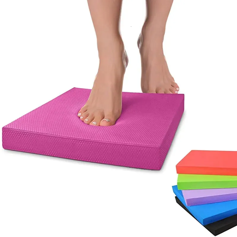 DHgate TPE Yoga Mat for Balance and Pilates Thick Foam Exercise Pad Soft Balance Pad Fitness Yoga Balance Board for Physical Therapy Sports Outdoors