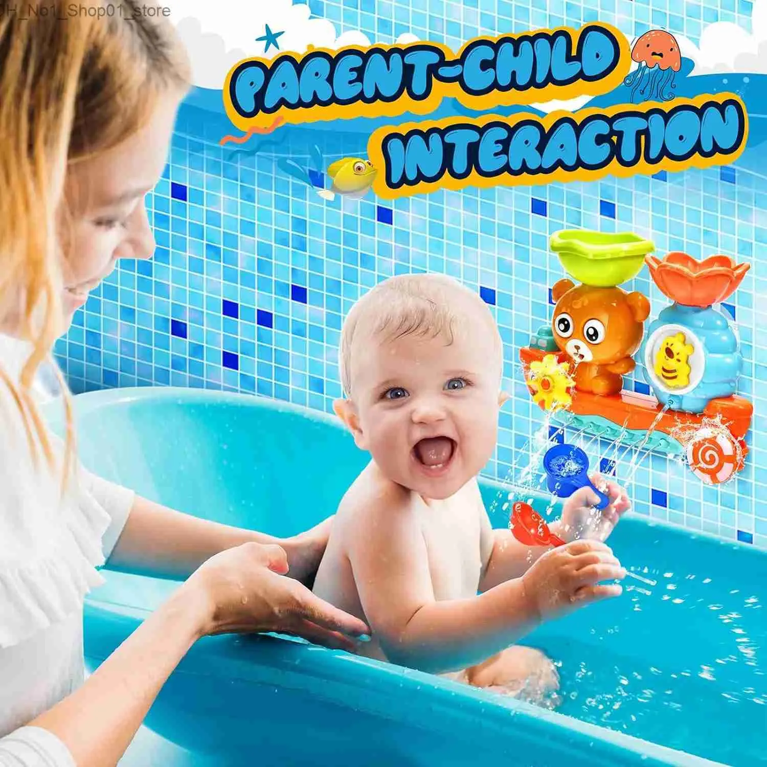 Juguetes de baño Juguetes de baño para niños pequeños Niños Bañera Juguete  Oso Bañera de agua Juguetes para ducha Juguetes para la hora del baño Bebé