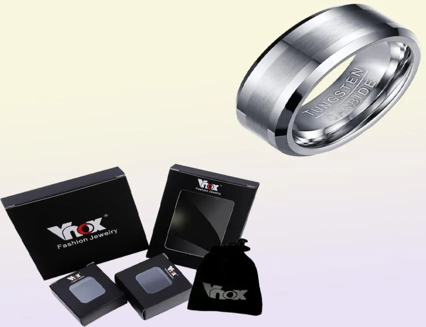 Anillo de carburo de tungsteno clásico 100 de Vnox para hombres, joyería de boda, sin gota de óxido T1906249178864