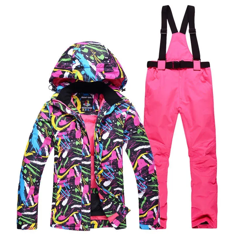 Skiing Suits Wholesales er Women Snow Suit Winter Outdoor Snowboarding Clothing Waterproof Costume Sets Jackets Belt Pants Girl 231211