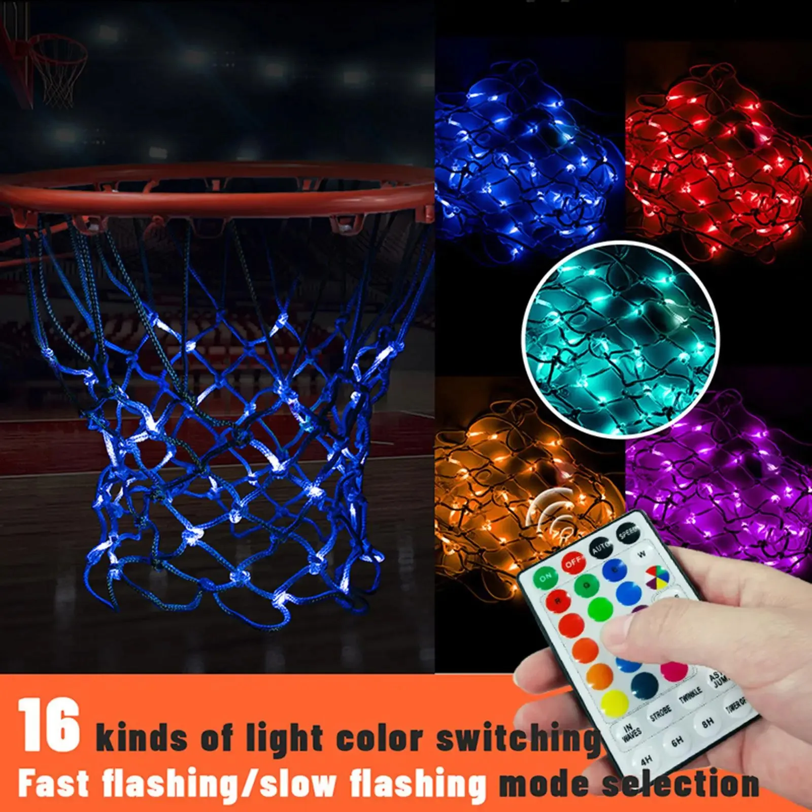 LED Light Basketball Net Change Play Automatic Lights for Outdoor Teen