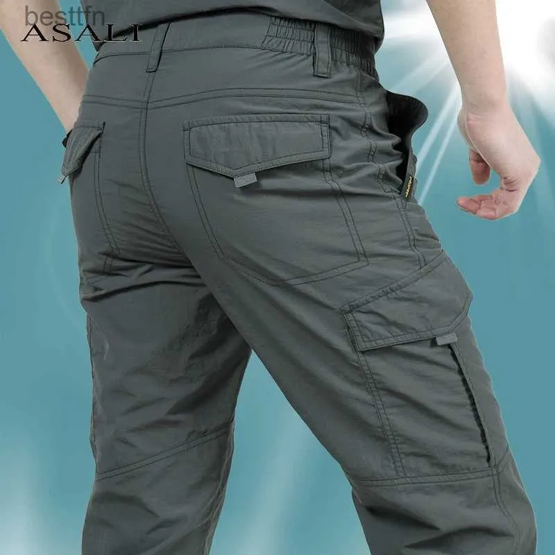 Men's Pants Thin Army Military Pants Tactical Cargo Trousers Men Waterproof Quick Dry Breathable Pants Casual Slim Bottom Trouser 4XLL231212