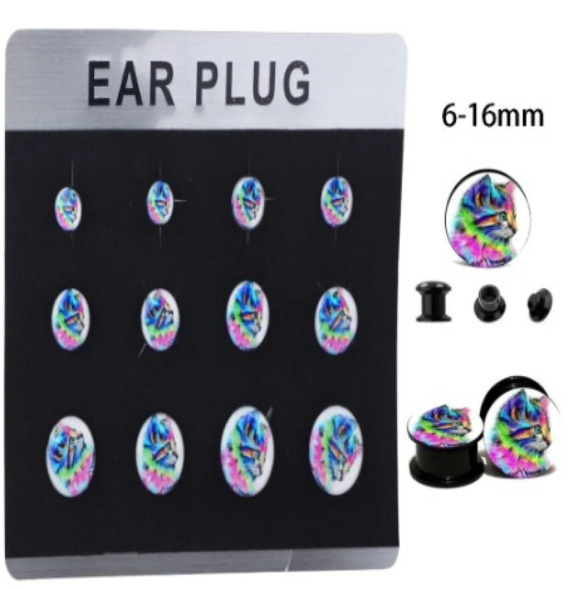 Mix 6 Storlekar 5 kort Internt tråd EAR EAR EXPANDER Plugs Kit Skruva kött tunnelmätare örhänge strandkropp piercing7145405