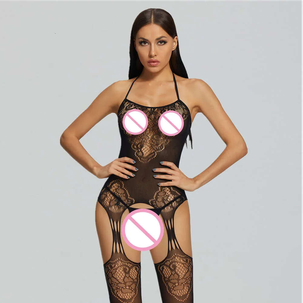 Sexy Lingerie Open Crotch Stretch Mesh Women Teddies Bodysuit Erotic Body Stockings Porno Underwear Lady Fun Costumes Set sexy