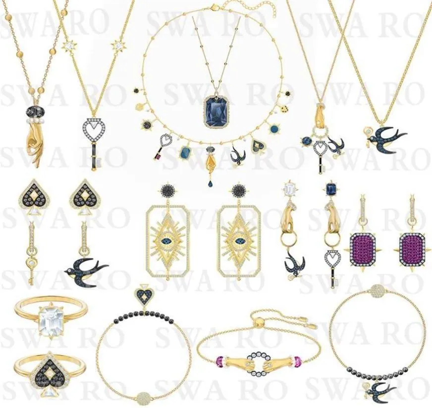 TAROT MAGIC Necklace Set Mysterious Symbol Lucky llow Devil's Eye Key Spades Female Jewelry Fashion Set Gift299B8890724