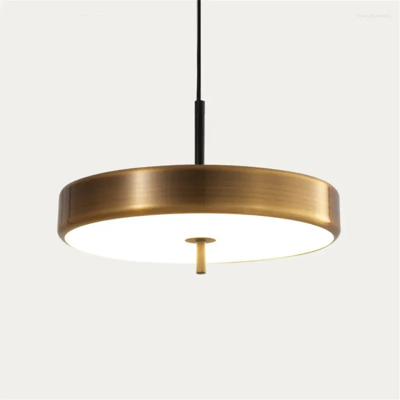 Pendant Lamps Modern Nordic Gold Round LED Lights Living Room Dining Home Bedroom Bedside Lamp Iron Hanging Fixtures