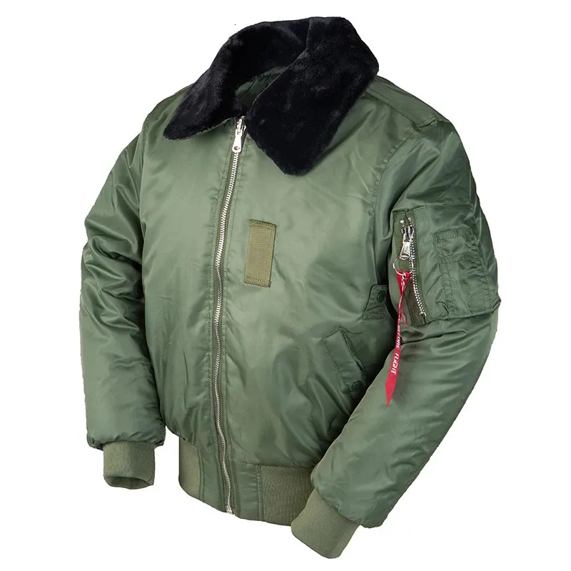 Giacche da uomo invernali vintage B-15 bomber volo us air force giacca da pilota streetwear cappotti militari hip hop tattico esercito per uomo pelliccia 231211