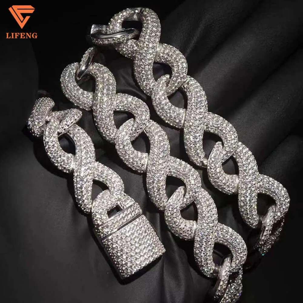 Bijoux de mode d'arrivée populaire Gold plaqué S925 Iced Out 18 mm Vvs Moisanite Hip Hop Initial Chain Men Collier