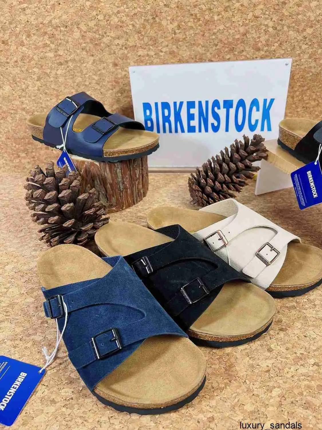 Birknstocks Sandal Slippers Mens and Womens Sandals男性と女性のための新しいスリッパ夏のアウトウェアチューリッヒカジュアルコルクソールアンチスリップメンズとレディース靴suita hb47