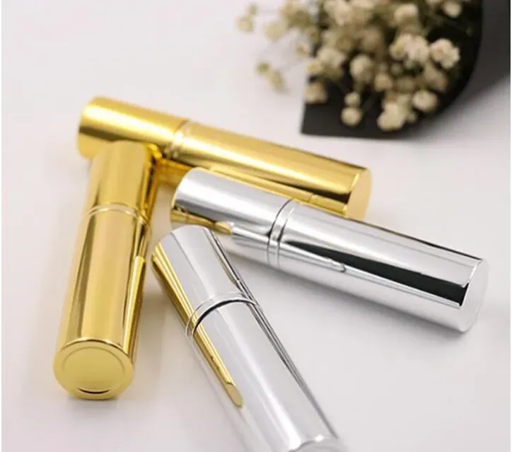 Brilliant Gold Silver 5ml Refillable Portable Mini perfume bottle &Traveler Aluminum Spray Atomizer Empty Perfume Spray Atomizer Container