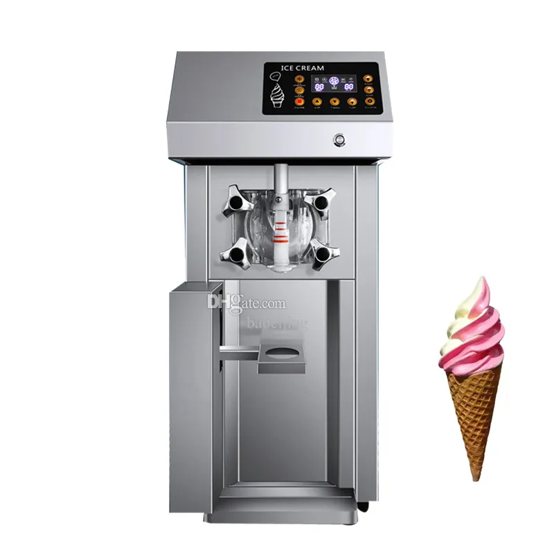 Commercial Soft Serve Ice Cream Making Machine Electric Small Desktop Automatic Ice Cream Maker 1200W