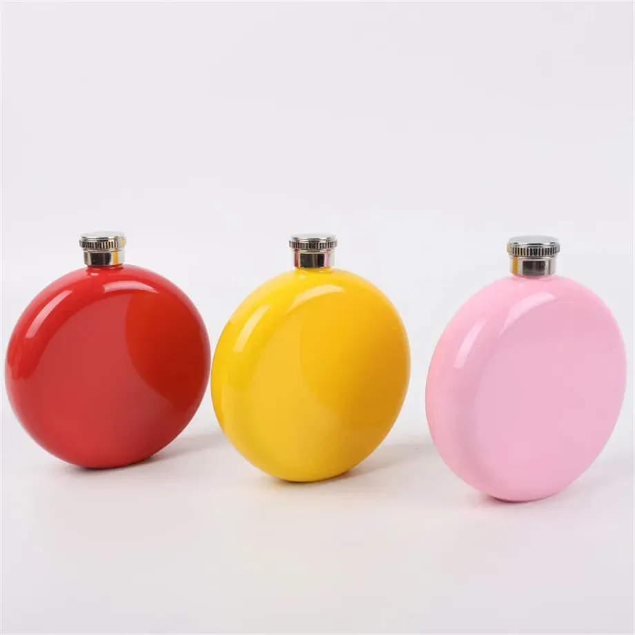 5oz/140ml Hip Flask 304 Stainless Steel Wine Bottle Alcohol Kettle Whisky Pocket Cup Square/Round Shape