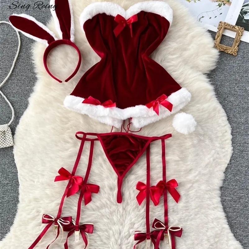 sexy christmas bow lingerie Amazon.com: JasmyGirls Bow Lingerie for Women Sexy Christmas Valentines Red  Present Bowtie Bra Velvet Bodysuit Unwrap Me Babydoll Santa Costume:  Clothing, Shoes & Jewelry