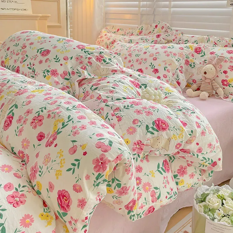 Bedding sets Strawberry Duvet Cover Double Bed edredom casal Breathable Quilt for Home 150x200 Comforter Covers Pillowcase Need Order 231211