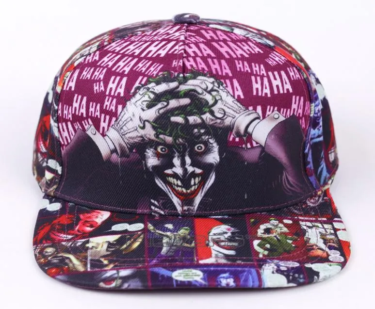 DC Comic The Joker Marke Snapback Cap Mode Druck Männer Frauen Einstellbare Baseball Caps Erwachsene Hip Hop Hut8597152