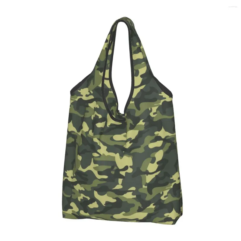 Shopping Bags Watercolour Army Green Raised Grain Grocery Durable Large Reusable Recycle Foldable Heavy Duty Tote Bag Washable