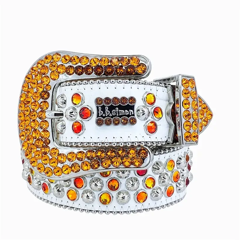 Designer BB Gürtel Simon Burts für Männer Frauen glänzender Diamantgürtel schwarz auf schwarz blau weiß mehrfarbig mit Bling -Strass als Geschenk