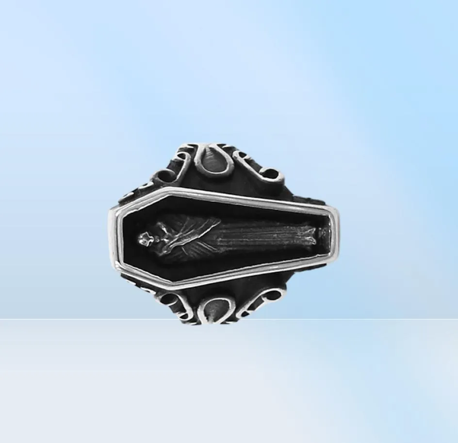التابوت المجسمة المصرية خاتم المومياء المجوهرات الفولاذ المقاوم للصدأ خمر المومياء راكب الدراجة النارية راكب رائحة كاملة 878B3491073