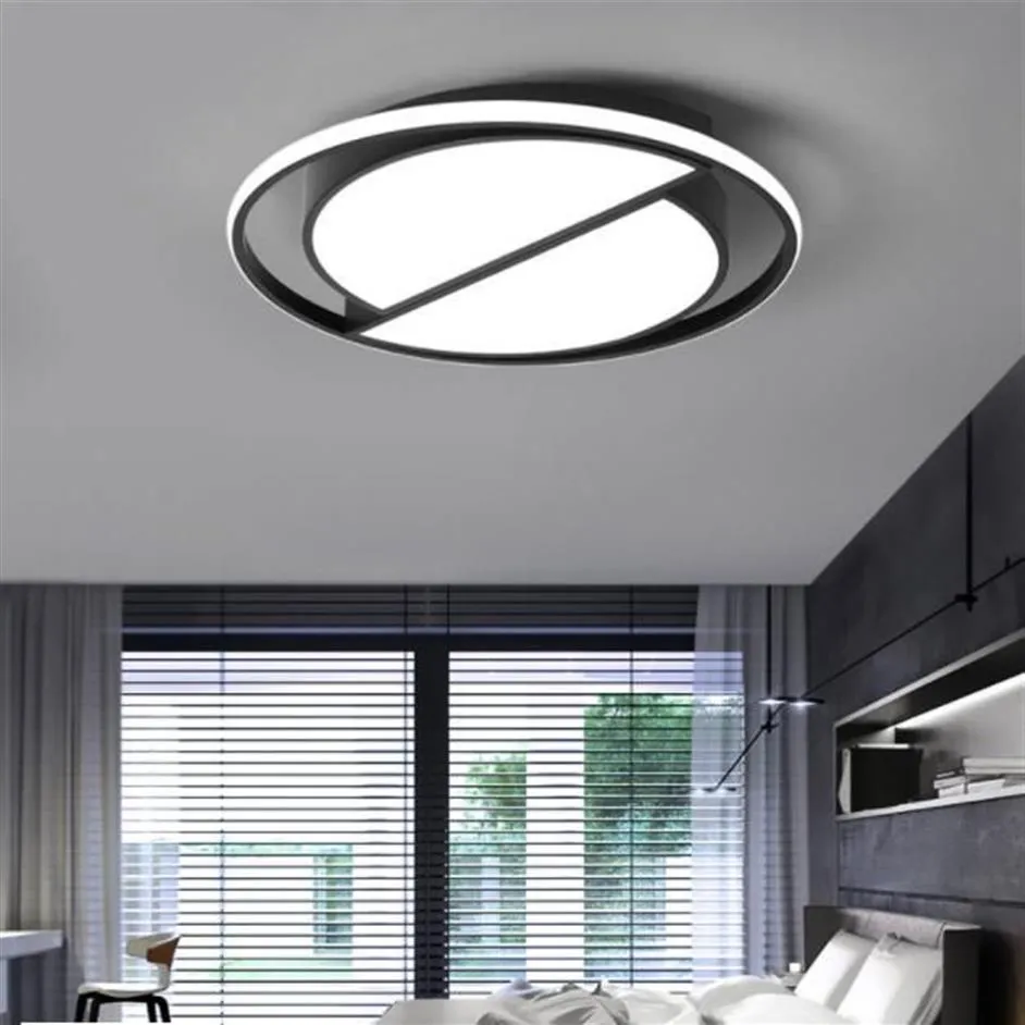 Dimmable Led Ceiling Lamp Modern Black Ceiling Light Round Living Room Kitchen Light Fixtures Indoor Lighting Ceiling252G